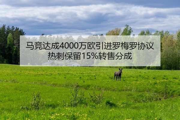马竞达成4000万欧引进罗梅罗协议 热刺保留15%转售分成